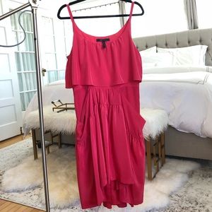 BCBGMAXAZRIA Azalea Red Silk Flowy Tank Dress M